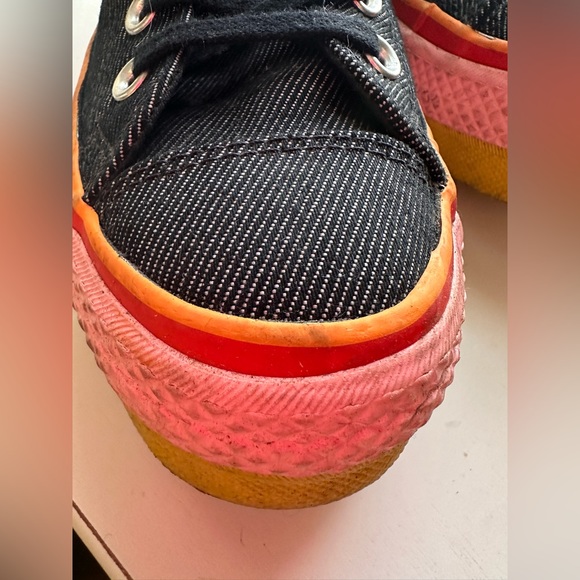 Converse Chuck Taylor All Star Rainbow Platform Black Denim Limited Edition 2020 - Picture 5 of 12